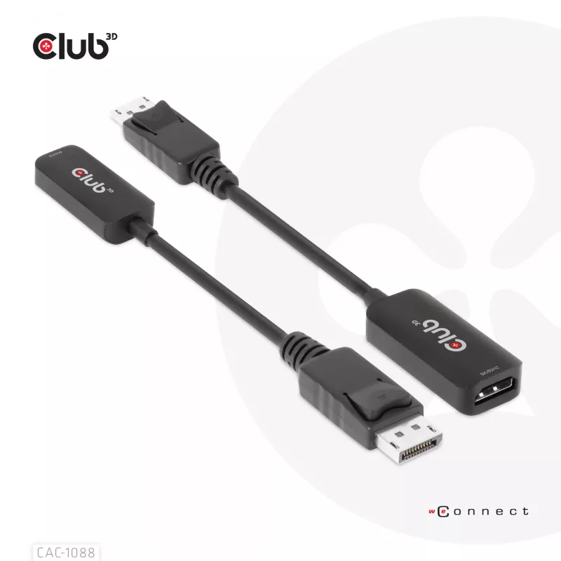 CLUB3D Adaptador Ativo DisplayPort1.4 para HDMI 4K120Hz/8K60Hz HDR M/F