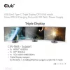 CLUB3D Dock de Carregamento USB Gen1 Type-C Triple Display DP1.4 Alt mode Smart PD3.0 com Fonte de Alimentação 100 Watt