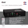 Club3D CSV-1381 comutador HDMI 3 para 1, 8K60Hz/4K120Hz