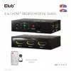 Club3D CSV-1381 comutador HDMI 3 para 1, 8K60Hz/4K120Hz