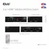 Club3D CSV-1381 comutador HDMI 3 para 1, 8K60Hz/4K120Hz