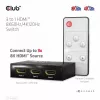 Club3D CSV-1381 comutador HDMI 3 para 1, 8K60Hz/4K120Hz