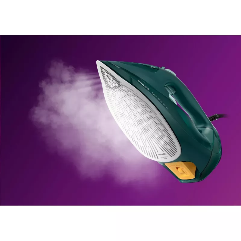 Philips Série 7000 DST7050/70 Ferro de Engomar Ferro a Vapor Base SteamGlide Elite 2800 W Verde