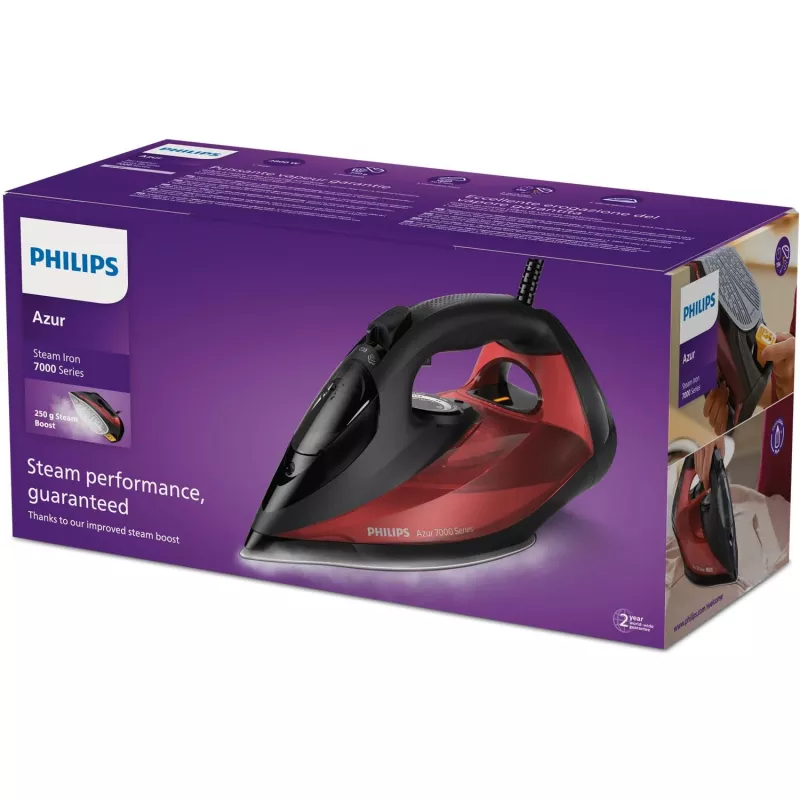 Philips Série 7000 DST7022/40 Ferro de Engomar Ferro a Vapor Base SteamGlide Plus 2800 W Preto