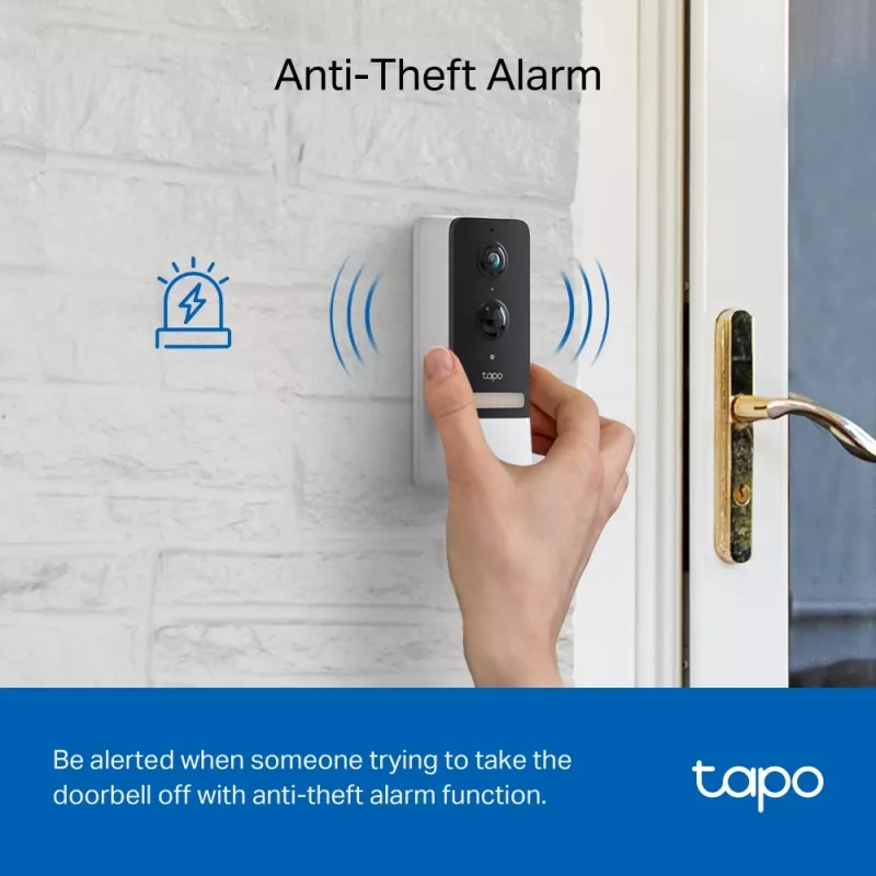 TP-Link Tapo Kit de Campainha com Vídeo Inteligente Câmara, Preto, Branco, IR, CE, RoHS, RCM,R-NZ,FCC, EAC, Triman, UKCA, G.711, 5 MP, 2560 x 1920 Píxeis