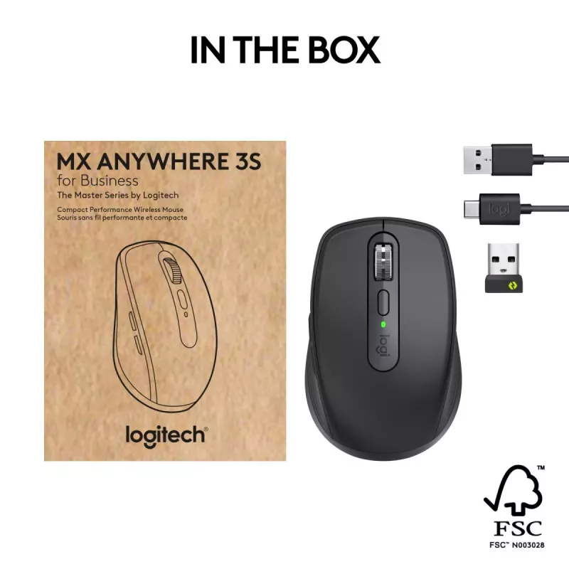 Rato Logitech MX Anywhere 3S Business preto sem fios