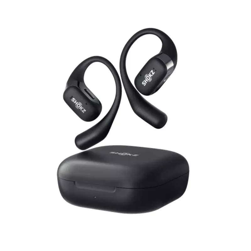 SHOKZ OpenFit Auscultadores sem Fios Gancho de Orelha Chamadas/Música/Desporto/Dia a Dia Bluetooth Preto