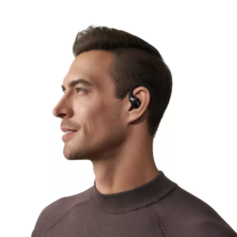 SHOKZ OpenFit Auscultadores sem Fios Gancho de Orelha Chamadas/Música/Desporto/Dia a Dia Bluetooth Preto