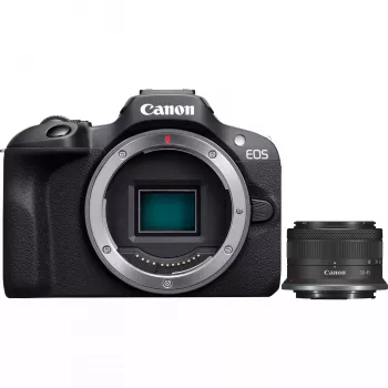 Canon EOS R100 + RF-S 18-45mm F4.5-6.3 IS STM Kit MILC 24,1 MP CMOS 6000 x 4000 píxeis preto
