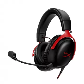 HyperX Cloud III - headset gaming (preto/vermelho)