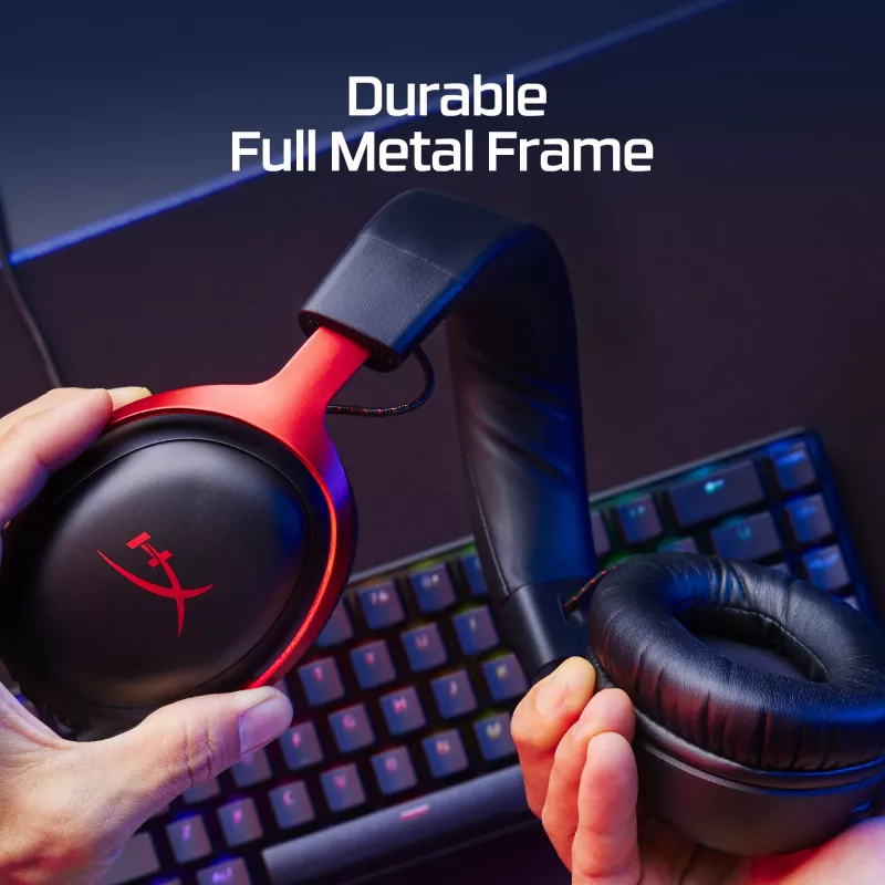 HyperX Cloud III - headset gaming (preto/vermelho)
