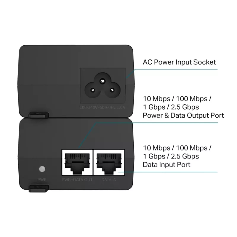 TP-Link Omada injetor PoE+ 2.5G adaptador