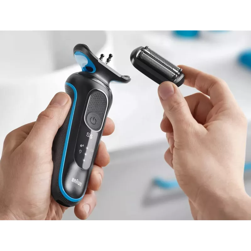 Braun 51-B1000s máquina de barbear de lâminas preto, azul