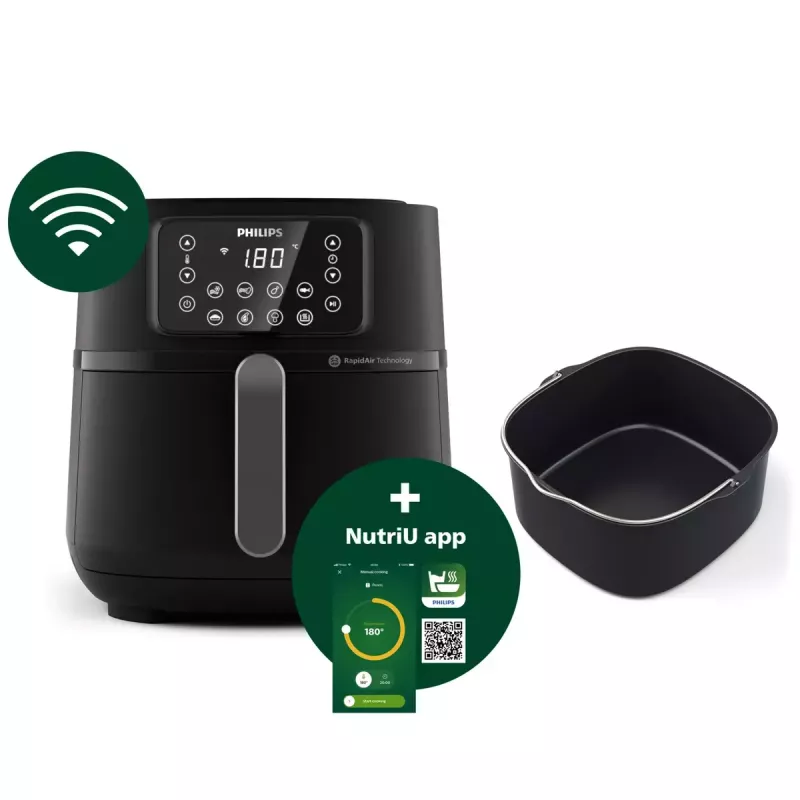 Fritadeira de ar quente Philips HD9285/93 5000 Series XXL Connected, 7,2 L, 2000 W, 16 programas
