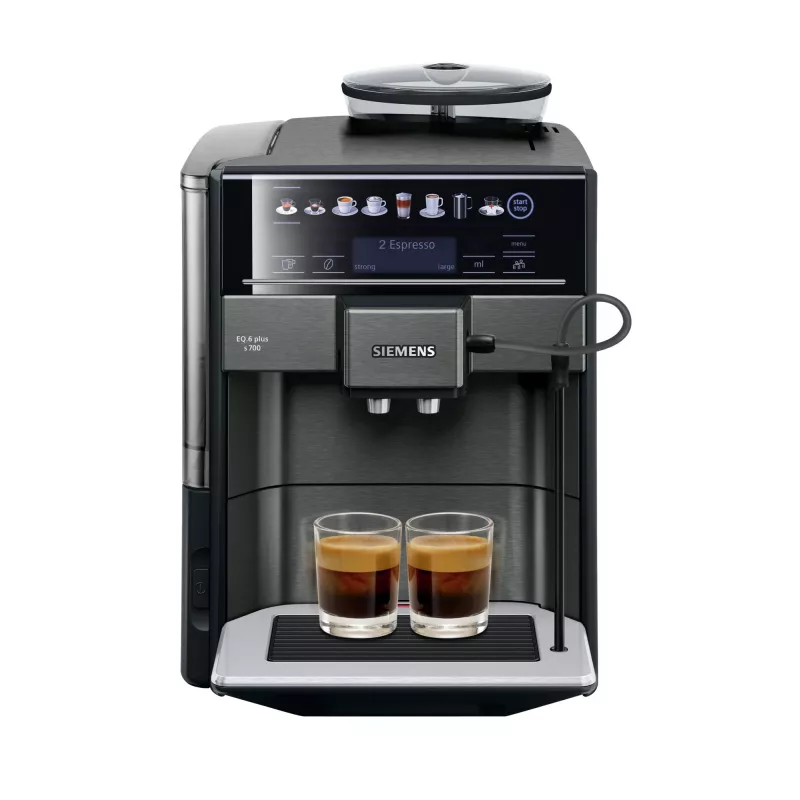 Máquina de café Siemens EQ.6 plus TE657319RW — automática, depósito de água 1,7 l, bomba de 19 bar, moinho integrado