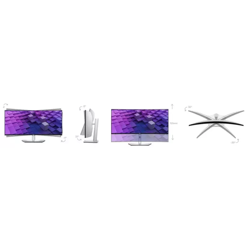DELL UltraSharp U3824DW monitor de computador 95,2 cm (37,5 polegadas) 3840 x 1600 píxeis Wide Quad HD+ LCD preto, prateado