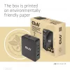CLUB3D carregador de viagem internacional 140W tecnologia GaN, quatro portas USB Type-A (1x) e -C (3x), suporte PPS + Power Delivery (PD) 3.1