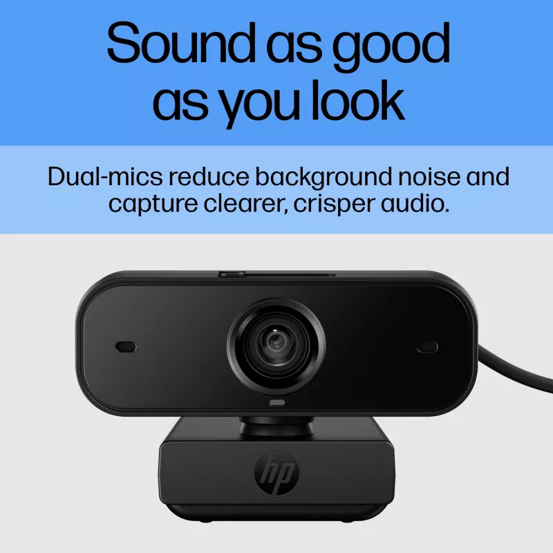 HP 430 Webcam FHD, 2 MP, 1920 x 1080 píxeis, Full HD, 60 fps, 85°, Casa