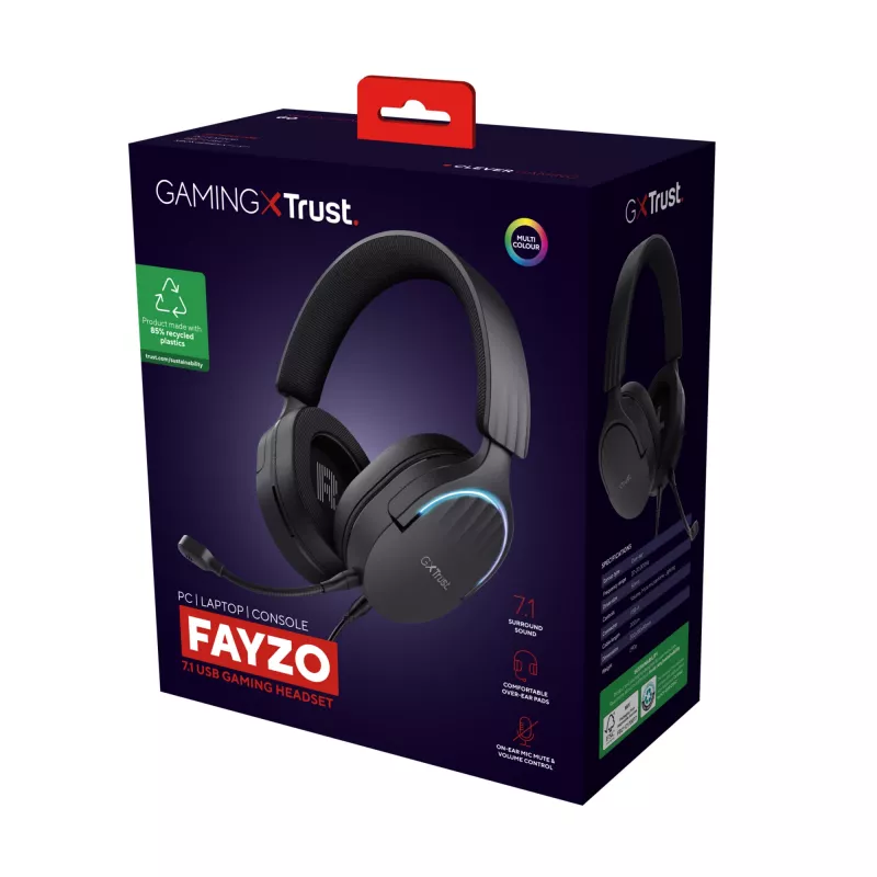 Trust GXT 490 FAYZO Auscultadores gaming over-ear 7.1 USB