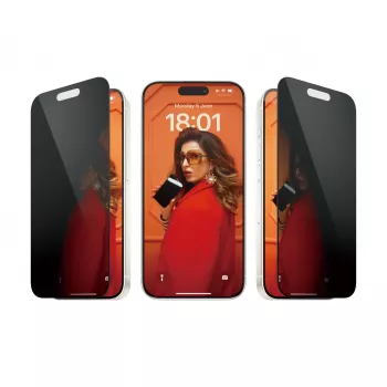 PanzerGlass ® Protetor de ecrã de privacidade iPhone 15 Pro | Ultra-Wide Fit com EasyAligner