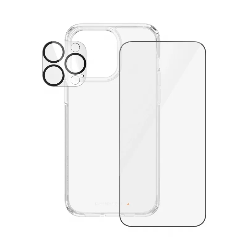 PanzerGlass ® Pacote 3-em-1 iPhone 15 Pro Max, Apple, Apple - iPhone 15 Pro Max, Aplicação a seco, Resistente a choques, Transparente, 1 unidade