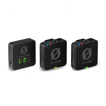 Sistema de microfone lavalier sem fios RØDE Wireless PRO — lavalier omnidirecional, 20–20.000 Hz, bateria de 7 h, alcance de 260 m