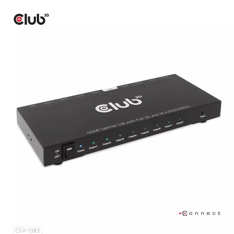 Splitter HDMI CLUB3D 1 para 8 Full 3D e 4K60Hz (600MHz)