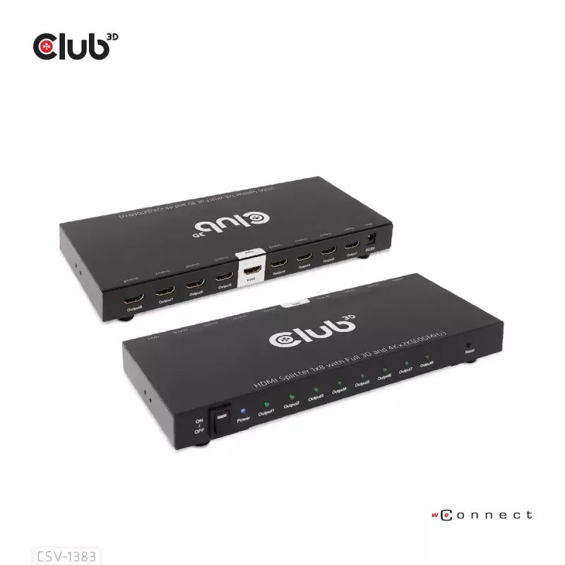 Splitter HDMI CLUB3D 1 para 8 Full 3D e 4K60Hz (600MHz)