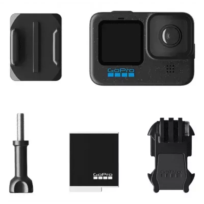 Câmara de ação GoPro HERO12 Black — 5K Ultra HD, 240 fps, 27 MP CMOS, campo de visão de 177°, LCD, MicroSD, Wi‑Fi