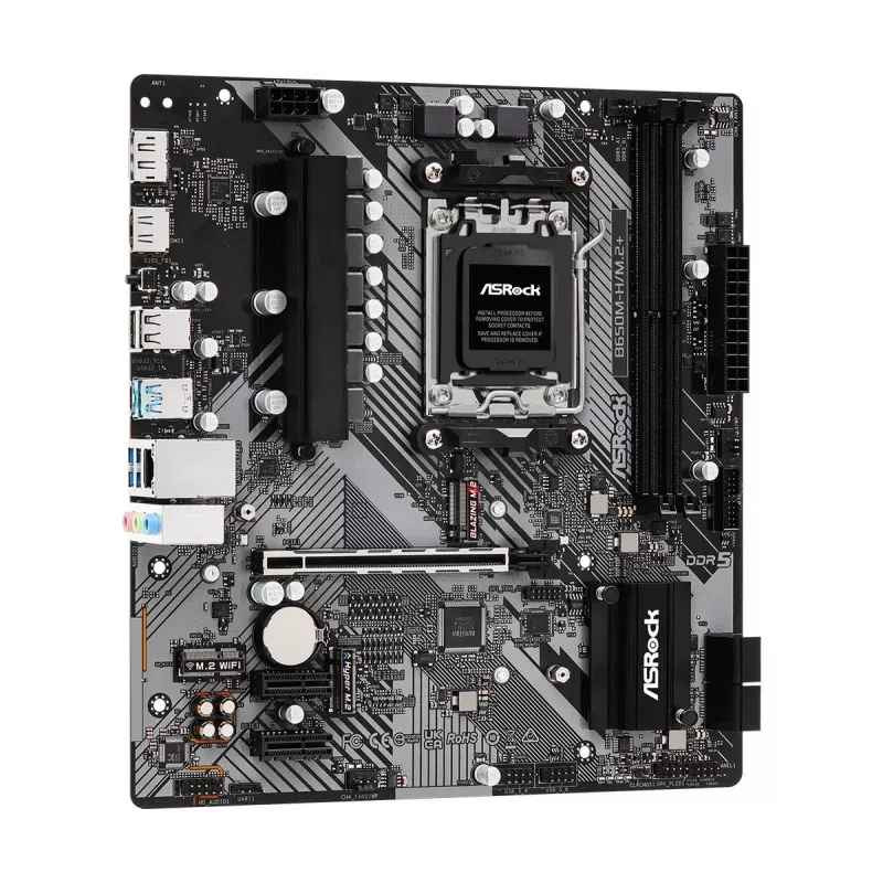 Placa-mãe ASRock B650M-H/M.2+ AM5 AMD B650 2 X DDR5 1 X HDMI 2.1 Tmds/frl 8g Compatible 1 X DisplayPort 1.4 With DSC mATX
