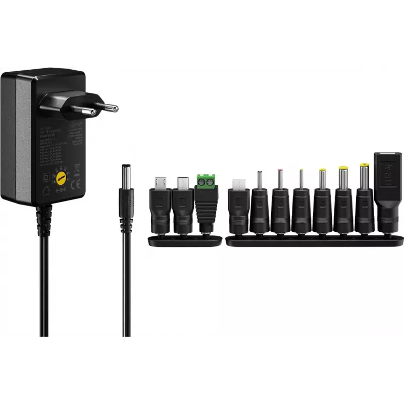 Adaptador AC Goobay 64568 Universal preto 12V 2.25A 1.8m