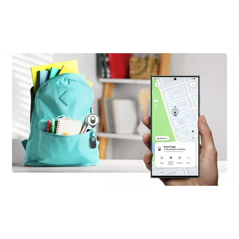 Dispositivo de rastreio Samsung Galaxy SmartTag2 — rastreador Bluetooth, pilha CR2032, até 12000 h, 13,75 g, 28,8×52,4 mm, 1 peça