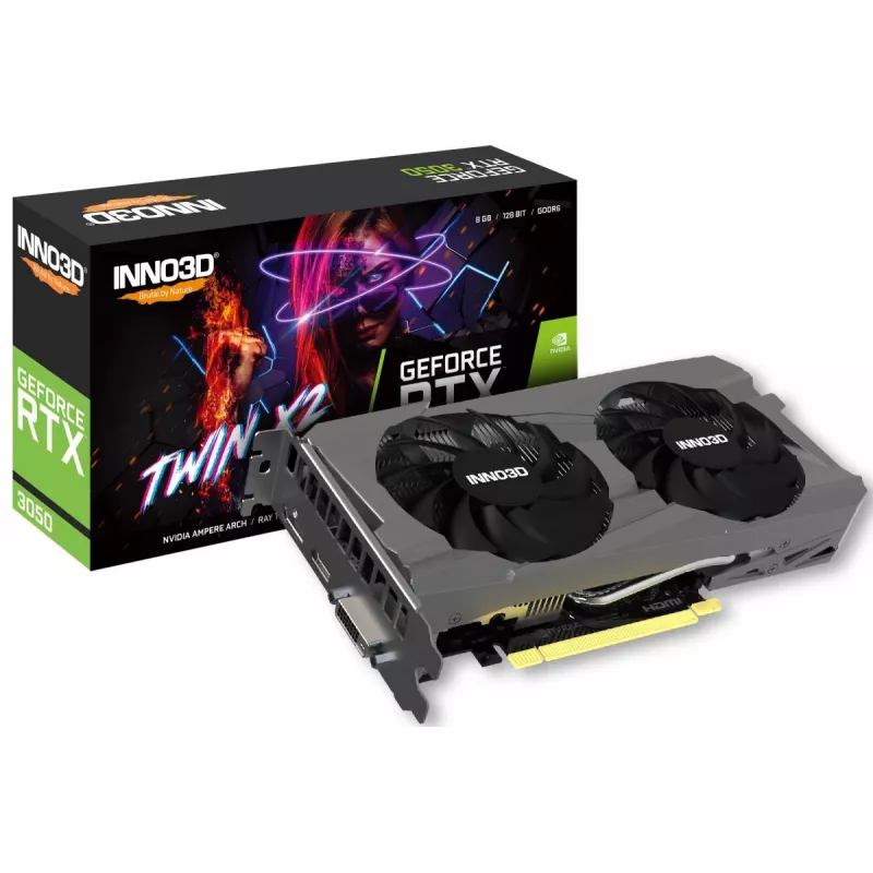 Placa gráfica INNO3D NVIDIA GeForce RTX 3050 Twin X2 GDDR6 8GB PCIe