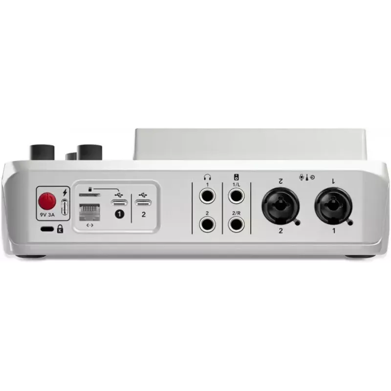 Interface de áudio Rode RodeCaster Duo branco – Consola de podcasting USB de 2 canais com misturador e pré-amplificadores