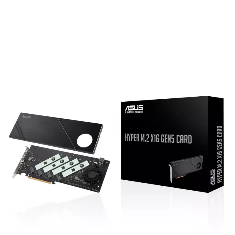 ASUS Hyper M.2 x16 Gen5 Card Adaptador PCIe 5.0 M.2 com refrigeração ativa