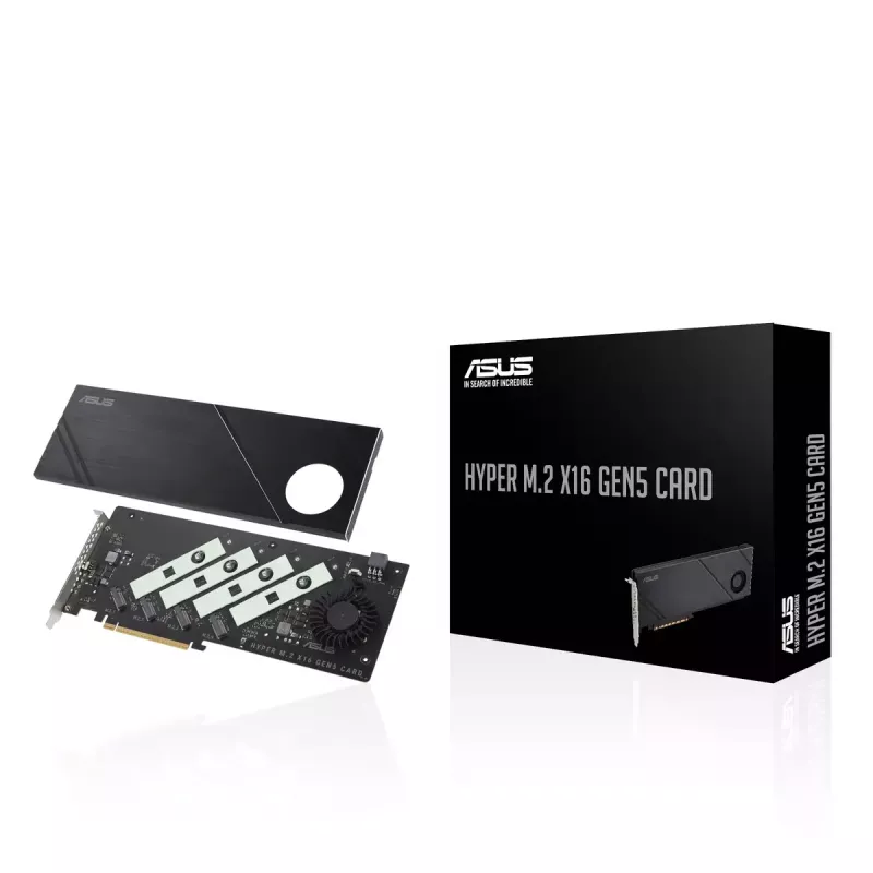 ASUS Hyper M.2 x16 Gen5 Card Adaptador PCIe 5.0 M.2 com refrigeração ativa