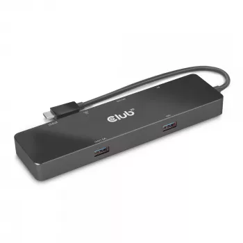 CLUB3D USB3.2 Gen2 Type-C, dock portátil 6-em-1 com duplo ecrã e vídeo USB Type-C 4K60Hz