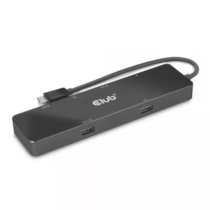 CLUB3D USB3.2 Gen2 Type-C, dock portátil 6-em-1 com duplo ecrã e vídeo USB Type-C 4K60Hz