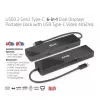 CLUB3D USB3.2 Gen2 Type-C, dock portátil 6-em-1 com duplo ecrã e vídeo USB Type-C 4K60Hz