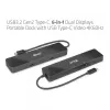 CLUB3D USB3.2 Gen2 Type-C, dock portátil 6-em-1 com duplo ecrã e vídeo USB Type-C 4K60Hz