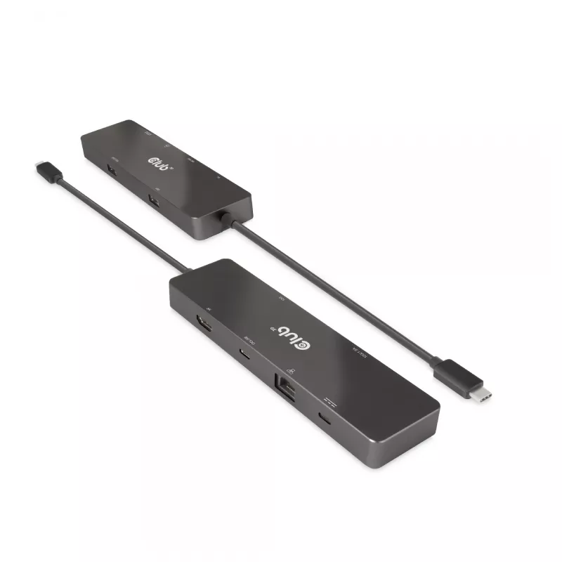 CLUB3D USB3.2 Gen2 Type-C, dock portátil 6-em-1 com duplo ecrã e vídeo USB Type-C 4K60Hz