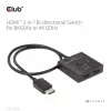 CLUB3D HDMI Switch bidirecional 2-em-1 8K60Hz 4K120Hz CSV-1384