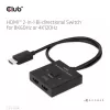 CLUB3D HDMI Switch bidirecional 2-em-1 8K60Hz 4K120Hz CSV-1384