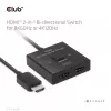 CLUB3D HDMI Switch bidirecional 2-em-1 8K60Hz 4K120Hz CSV-1384