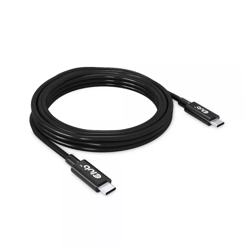 CLUB3D Cabo USB4 Gen3x2 Type-C bidirecional 8K60Hz ou 4K120Hz, dados 40Gbps, PD 240W(48V/5A) EPR M/M 3m / 9.84ft