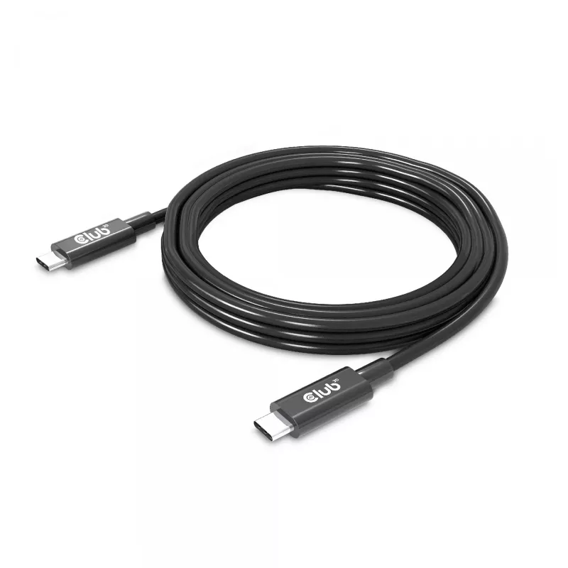 CLUB3D Cabo USB4 Gen3x2 Type-C bidirecional 8K60Hz ou 4K120Hz, dados 40Gbps, PD 240W(48V/5A) EPR M/M 3m / 9.84ft