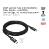 CLUB3D Cabo USB4 Gen3x2 Type-C bidirecional 8K60Hz ou 4K120Hz, dados 40Gbps, PD 240W(48V/5A) EPR M/M 3m / 9.84ft