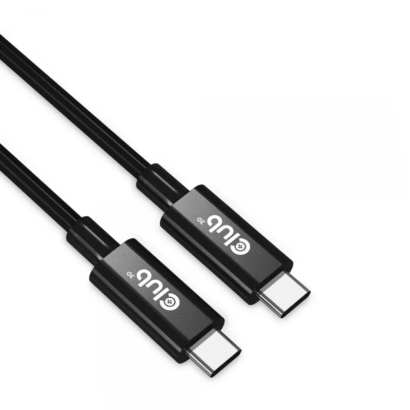 CLUB3D Cabo USB4 Gen3x2 Type-C bidirecional 8K60Hz ou 4K120Hz, dados 40Gbps, PD 240W(48V/5A) EPR M/M 3m / 9.84ft