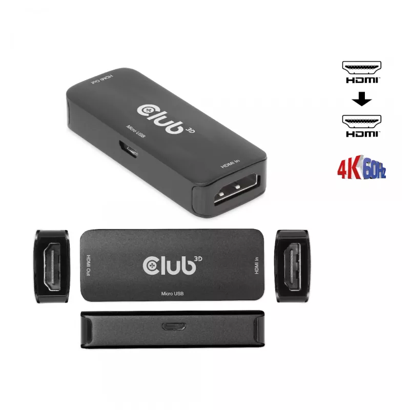 CLUB3D Repetidor HDMI Ativo 4K60Hz F/F