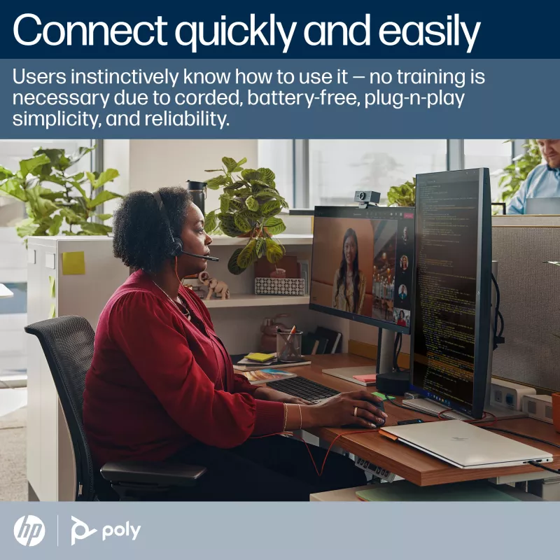 HP Poly Blackwire 3320 headset estéreo USB-C certificado Microsoft Teams + adaptador USB-C/A